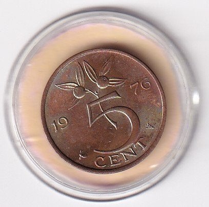 5 Cent 1976 Prachtig met Diverse Muntkleuren, Verzenden, Koningin Juliana, 5 cent, Losse munt