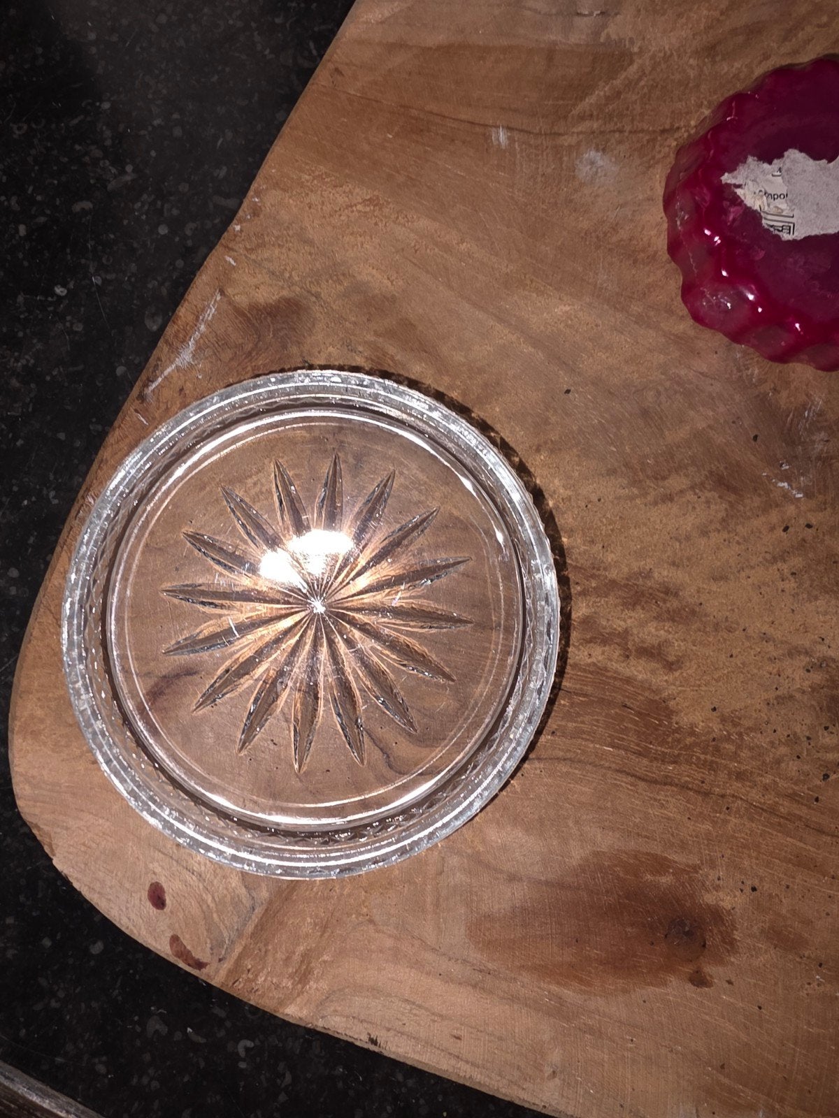 Vintage Kristallen Onderzetter met Sterpatroon, Antiek en Kunst, Ophalen of Verzenden