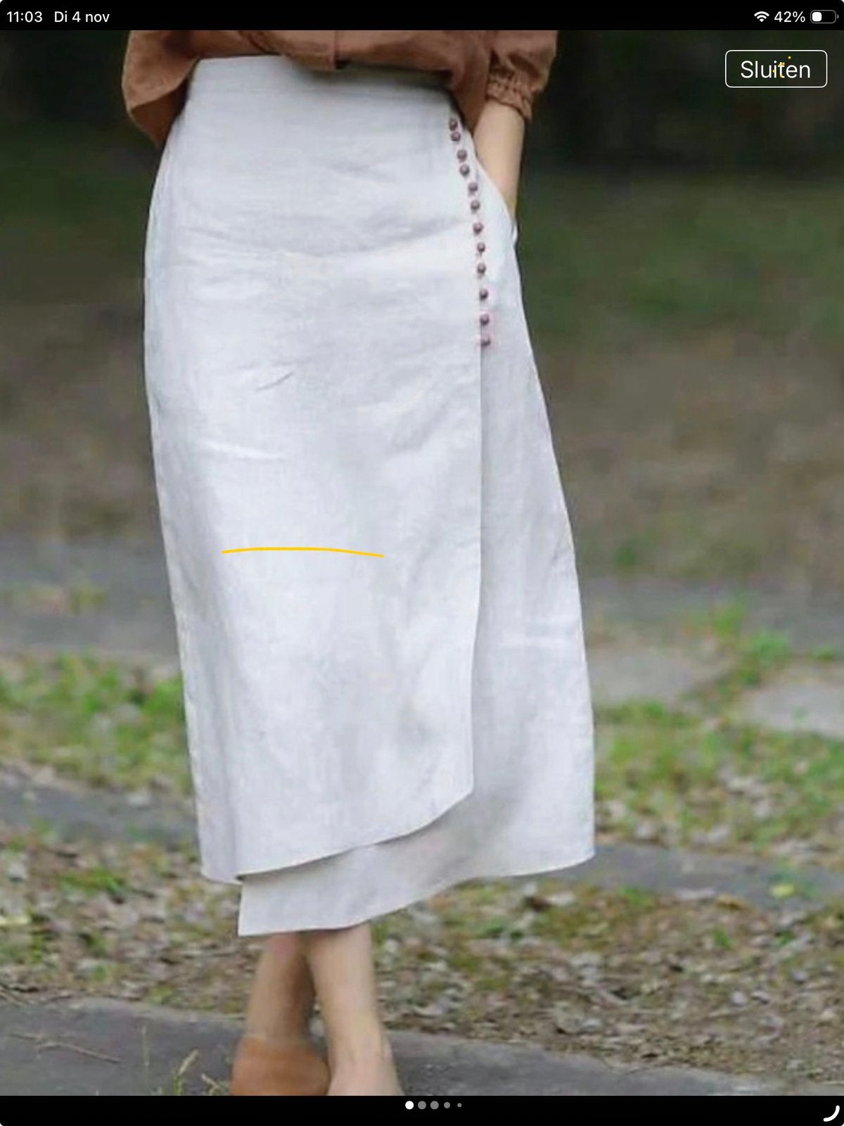 Nieuwe witte midirok. Mt M, Wit, Nieuw, Onder de knie, Ophalen