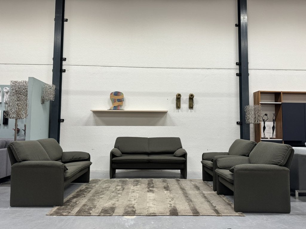 Nieuw Leolux Bora Beta 2,5 & 2 Zits Bank Groen stof Fauteuil, Leolux, Info@leolux.nl, 150 tot 200 cm, 75 tot 100 cm