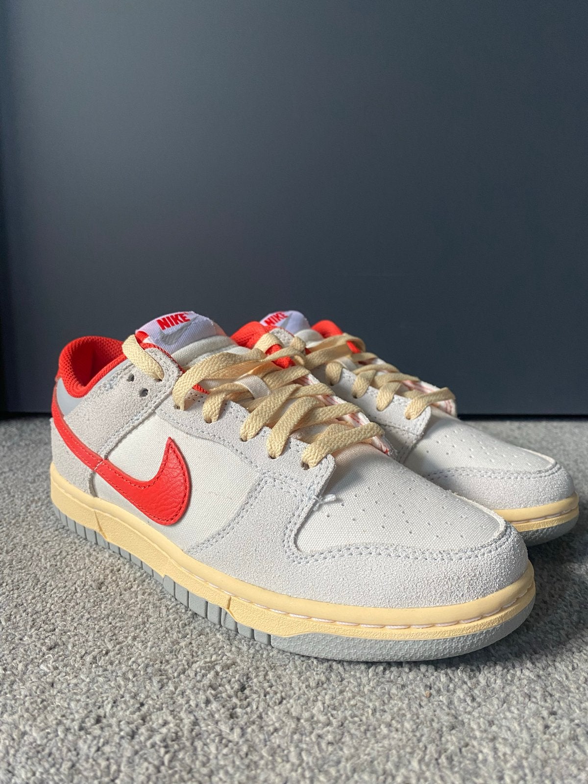 Nike Dunk Low Sail/Picante Red-Photon Dust Maat 38, Colosseum 1, -, Verzenden, Wit