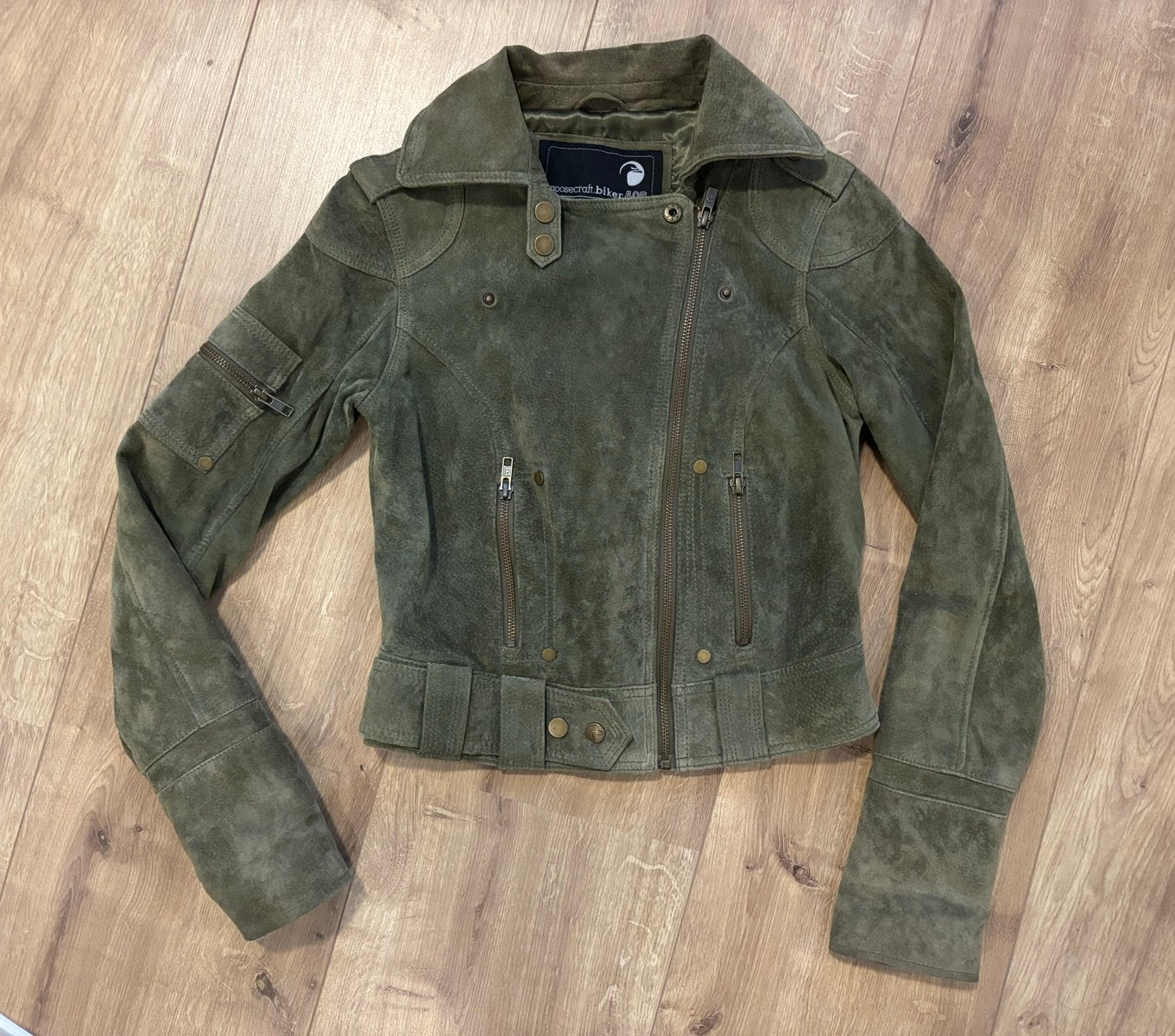Goosecraft leren suede jas groen - Nieuw, Kleding | Dames, Ophalen of Verzenden, Nieuw, Maat 36 (S), Groen