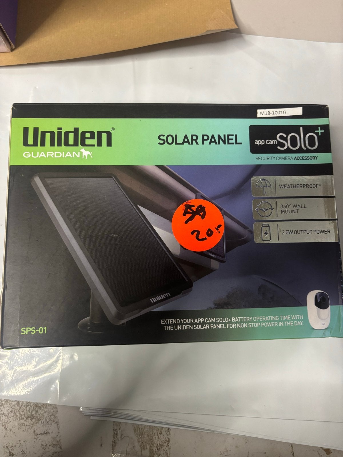 Uniden Solar Paneel SPS-01 voor App Cam Solo+, Diversen, Deltaaa, Delta, Nieuw, Ophalen of Verzenden