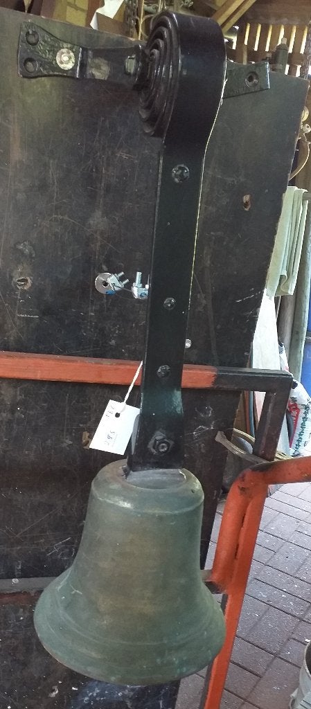 deurbel - trekbel - luidklok brons, cloche porte, Antiek en Kunst, Curiosa en Brocante, Ophalen