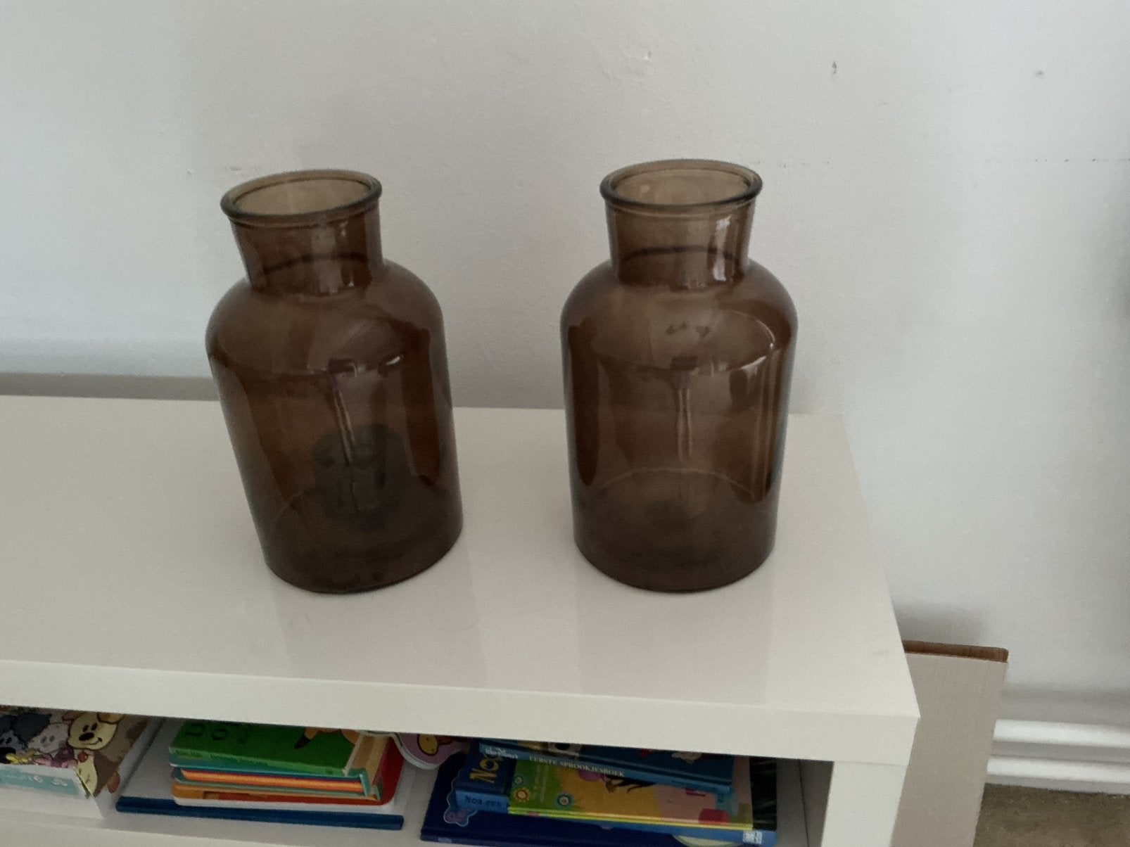 Grote glazen vazen bruin, Huis en Inrichting, Ophalen, Zo goed als nieuw, Bruin