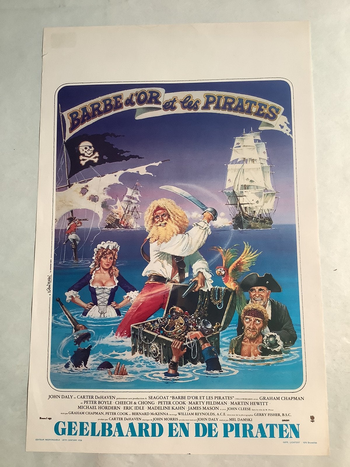 YELLOWBEARD   FILMPOSTER   36-54 cm, Ophalen of Verzenden, Zo goed als nieuw, Deurposter of groter, Film en Tv