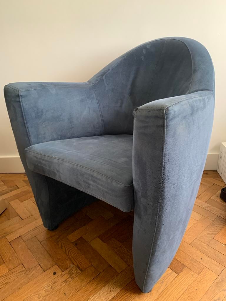 LEOLUX Fauteuil CARABITA blauwe stoel, Huis en Inrichting, Fauteuils, Ophalen, Zo goed als nieuw, 75 tot 100 cm, 50 tot 75 cm