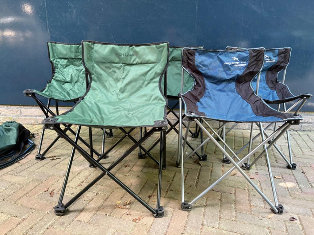 6x opvouwbare aluminium campingstoelen - €7,50 per stuk, Ophalen, Campingstoel