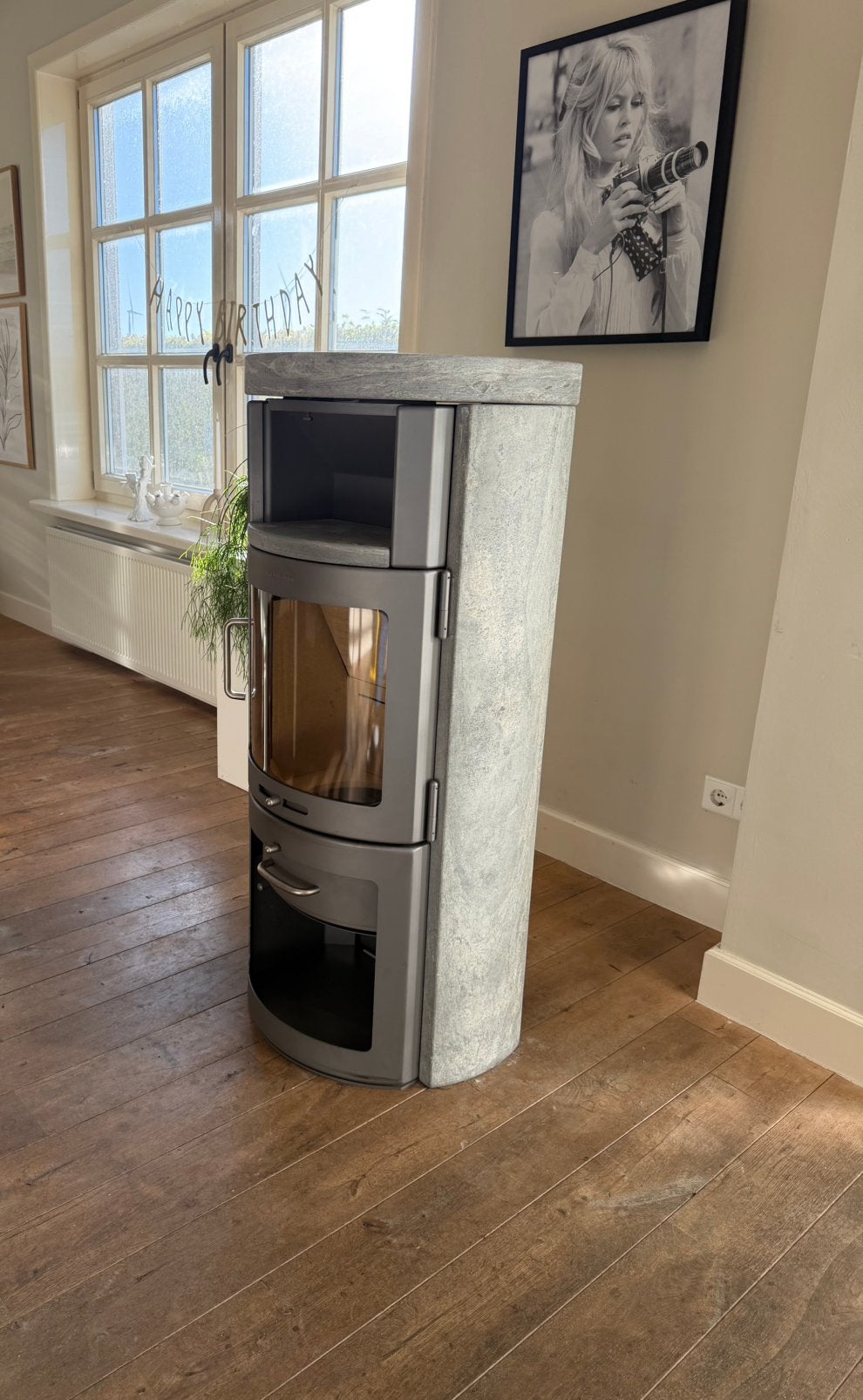 Hwam Beethoven H 4.5kW Speksteenkachel Houtkachel Vrijstaand, Huis en Inrichting, Houtkachel, Ophalen of Verzenden, Zo goed als nieuw