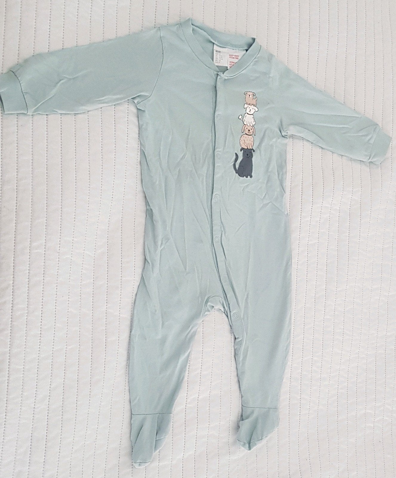 Pakje maat 74 baby kleding pyjama huispak groen blauw hond, Gebruikt, H&M, Pakje, Verzenden