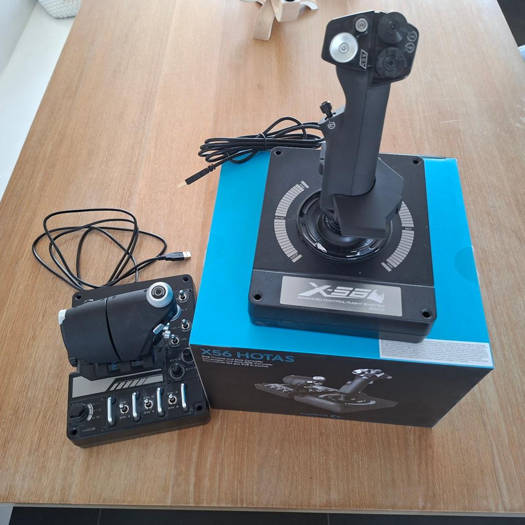 Logitech G Saitek X56 H.O.T.A.S. RGB Joystick & Throttle, Computers en Software, Joysticks, Zo goed als nieuw, Ophalen of Verzenden