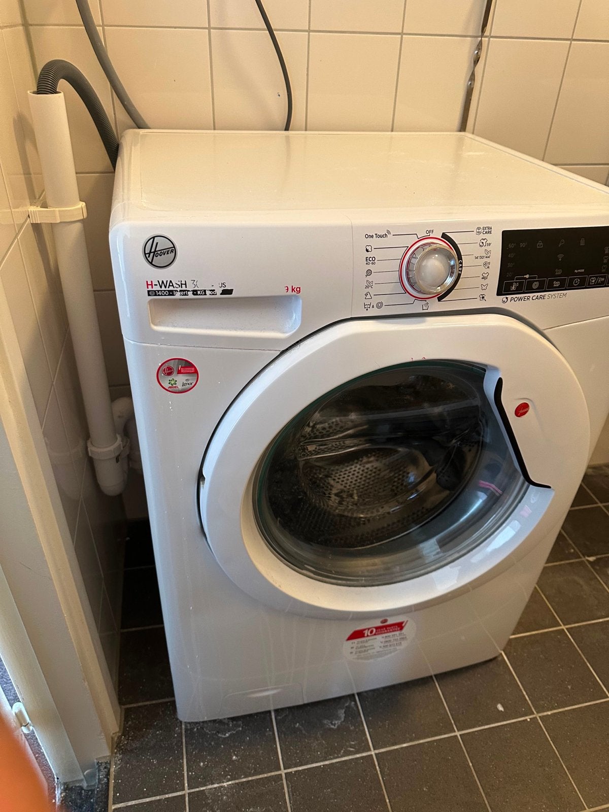 Hoover H-WASH 300 H3WS4146TWMCE-80 Wasmachine 9 kg, Ophalen, 1200 tot 1600 toeren, 10 kg of meer, Zo goed als nieuw