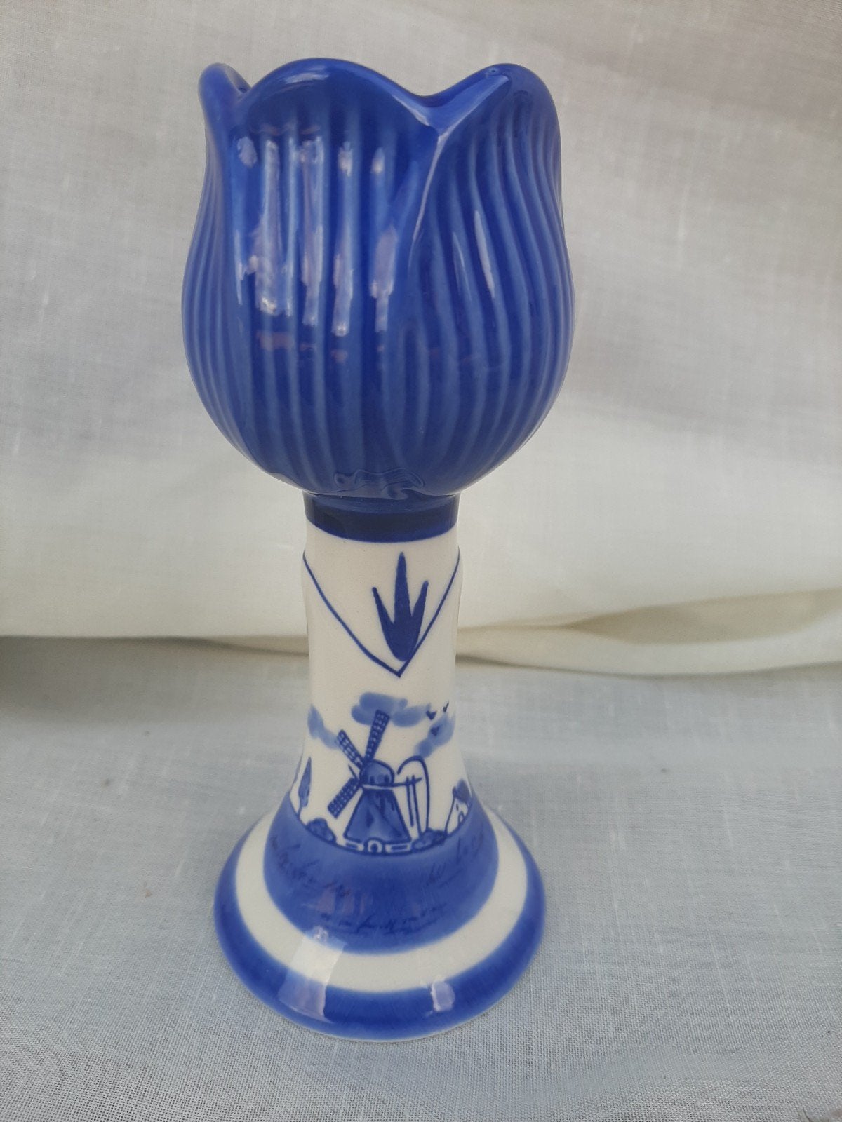 delftsblauw kandelaartje, Ophalen of Verzenden, Gebruikt, Kandelaar, 20 cm