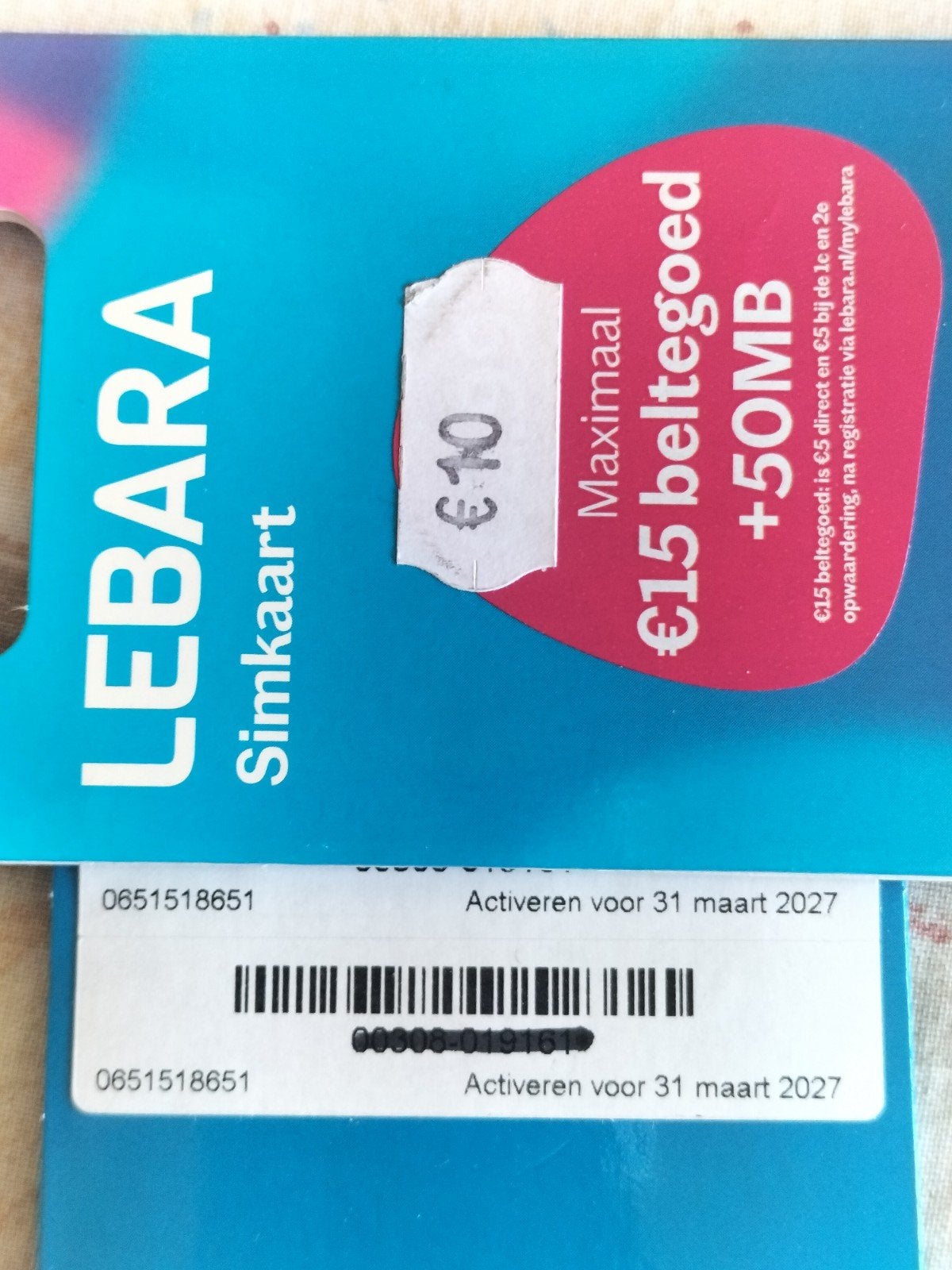 06-51-51-86-51 MOOI NUMMER LEBARA PREPAID SIMKAART NUMMER, Ophalen of Verzenden, Nieuw, KPN, Simkaart