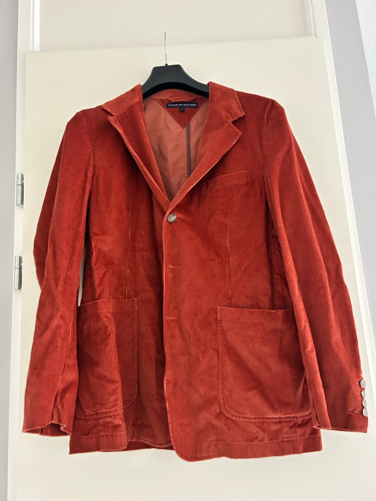 Tommy Hilfiger corduroy blazer - Maat L, Ophalen of Verzenden, Zo goed als nieuw, Maat 52/54 (L), Oranje