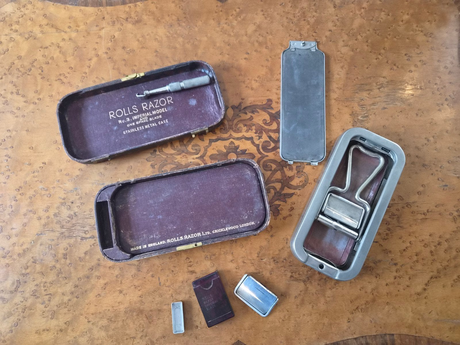 Antieke Rolls Razor scheerset - No.3 Imperial Model, Antiek en Kunst, Ophalen of Verzenden
