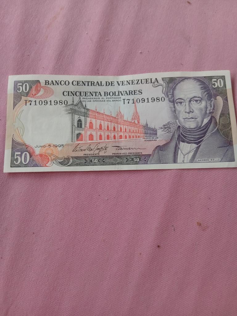 Venezuela 50 Bolivares bankbiljet 1995 - Andres Bello, Ophalen of Verzenden, Zuid-Amerika, Los biljet