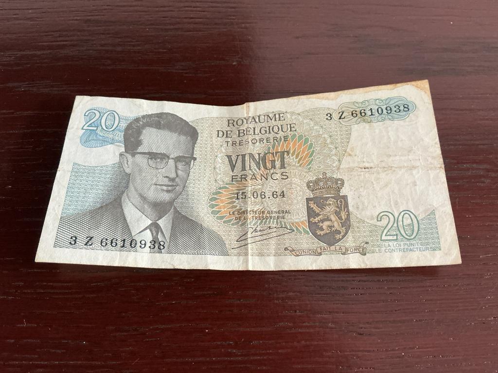 Belgische bank,biljet 20 Franc 1964, Ophalen of Verzenden