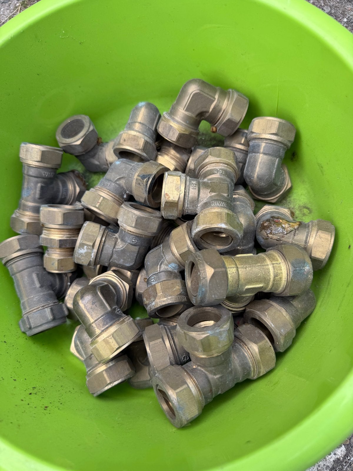 Nieuw 24 stuk 22 mm Koperen knelkoppelingen voor verwarming., Ophalen, Overige materialen, Bochten, Nieuw