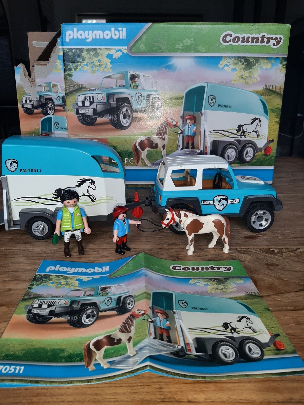Zgan playmobil auto met paardentrailer 70511, Kinderen en Baby's, Speelgoed | Playmobil, Ophalen of Verzenden, Zo goed als nieuw