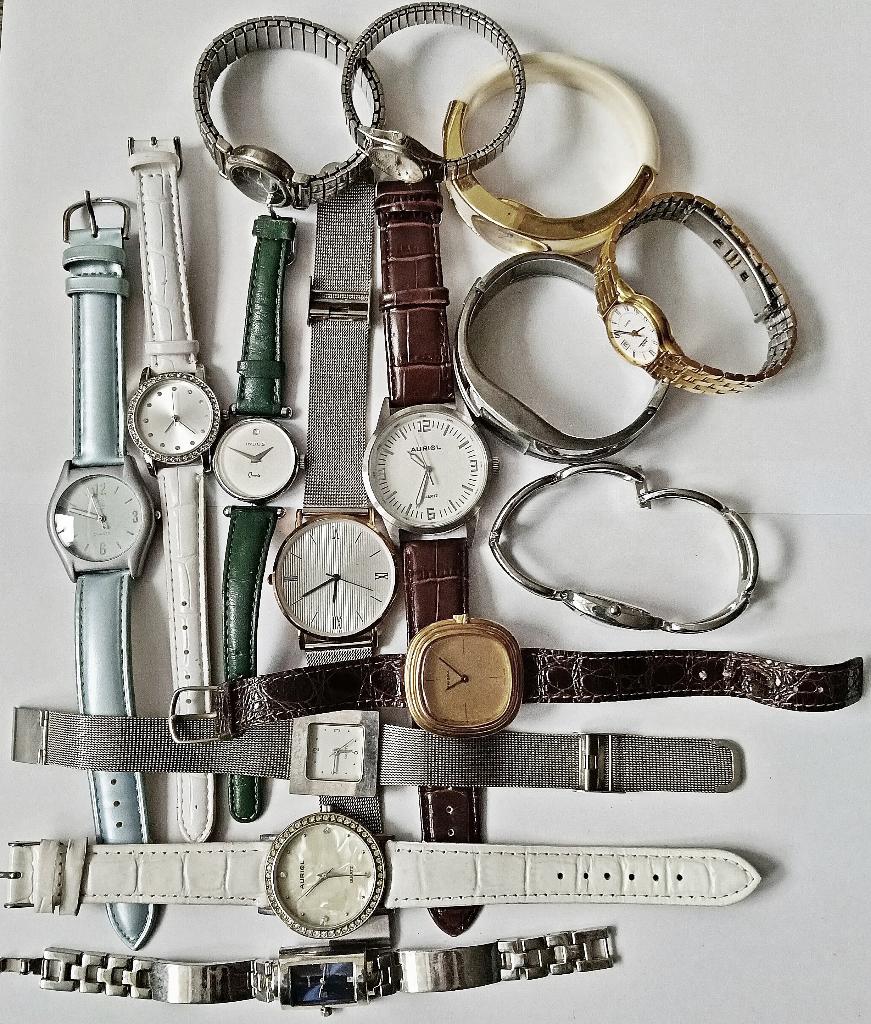 15 Horloges in één koop (prisma, Indus etc.), Overige merken, Overige materialen, Gebruikt, Polshorloge