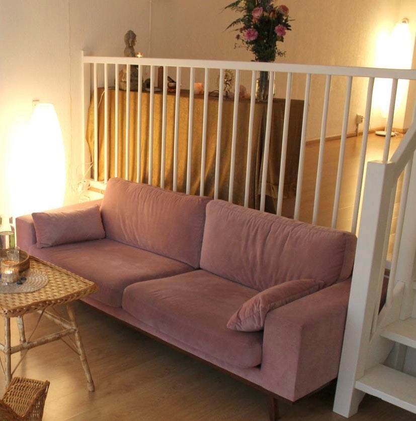 Roze velours 3 zits bank en 2 roze velours fauteuils, Ophalen of Verzenden, Zo goed als nieuw