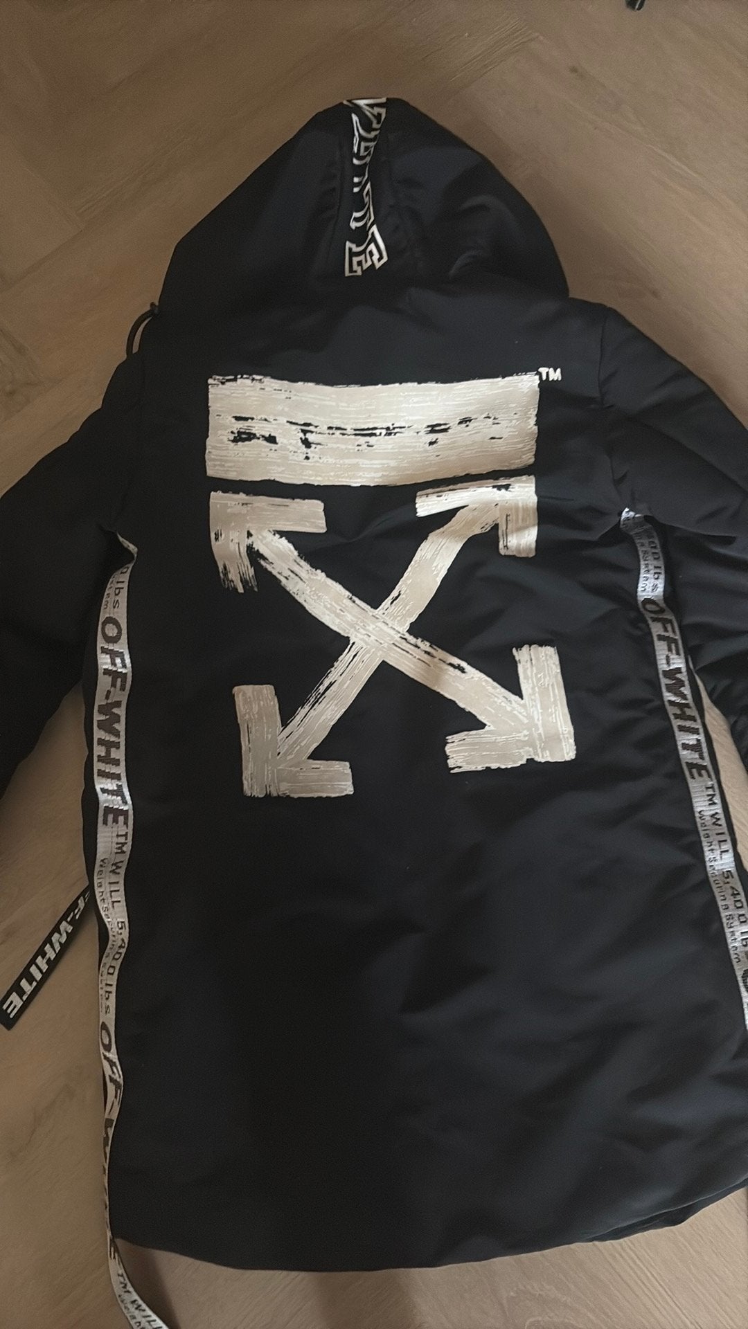 Off white jas, Kleding | Heren, Ophalen of Verzenden, Zo goed als nieuw, Zwart
