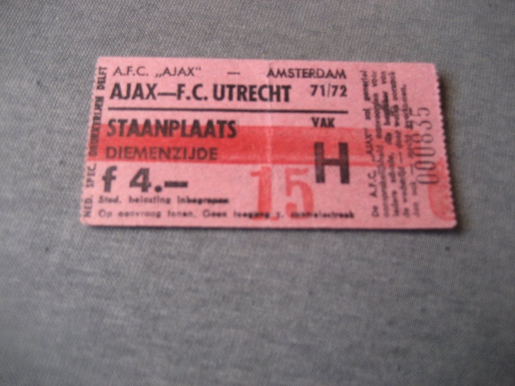 voetbalkaartje ajax fc utrecht 1971-1972, Ophalen of Verzenden, Gebruikt, Ajax, Overige typen