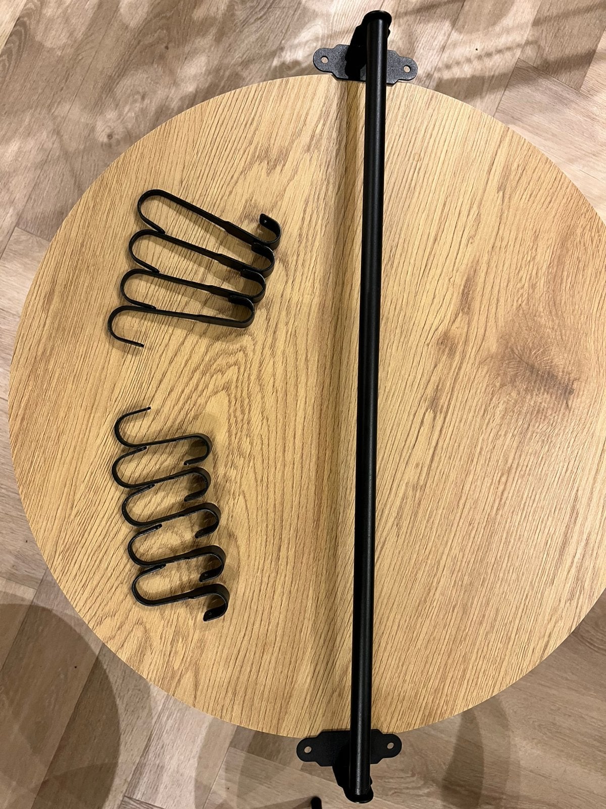 IKEA HULTARP ophangrail 60 cm zwart + 9 S-haken, Ophalen, Zo goed als nieuw