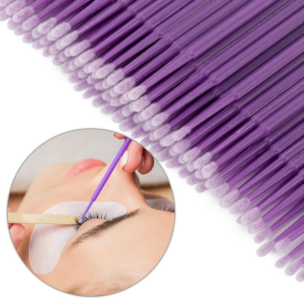 Microbrushes in wit of paars - voor wimpers - nieuw 100st., Ophalen of Verzenden, Nieuw, Ogen