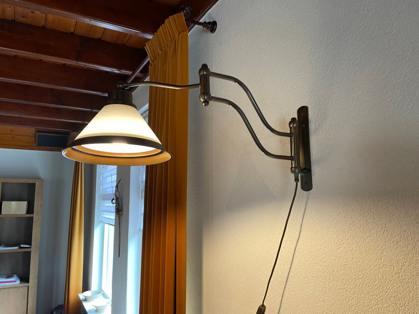 Zwenkarm - Wandlamp, Ophalen, Gebruikt, Glas, Wandlamp