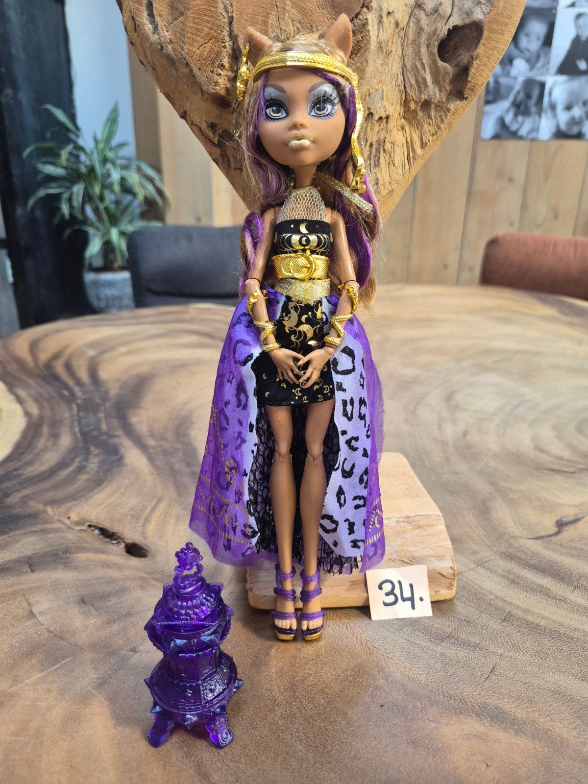 Monster High Cleo De Nile pop met accessoires, Kinderen en Baby's, Ophalen of Verzenden, Zo goed als nieuw, Overige typen