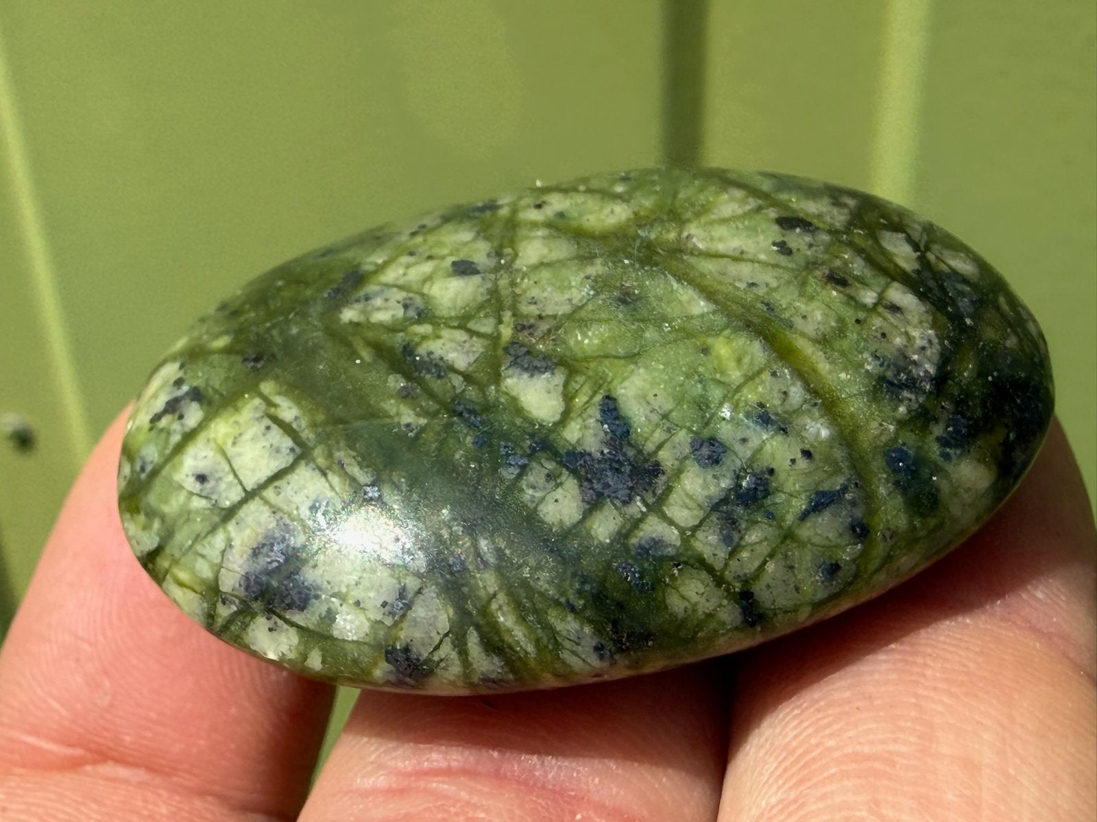 Jungle Jade Serpentijn handsteen mineralen, Ophalen of Verzenden