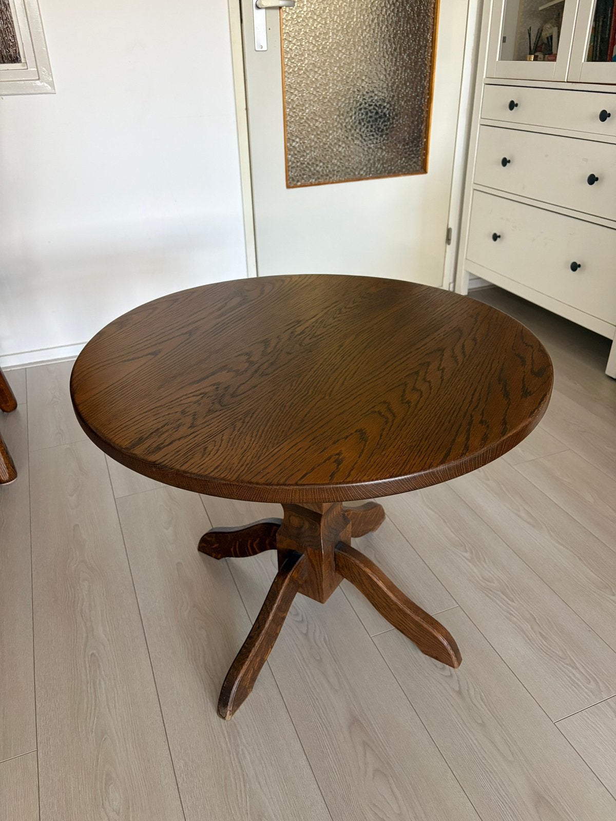 Vintage Eikenhout Bijzettafel, Antiek en Kunst, Antiek | Meubels | Tafels, Ophalen of Verzenden