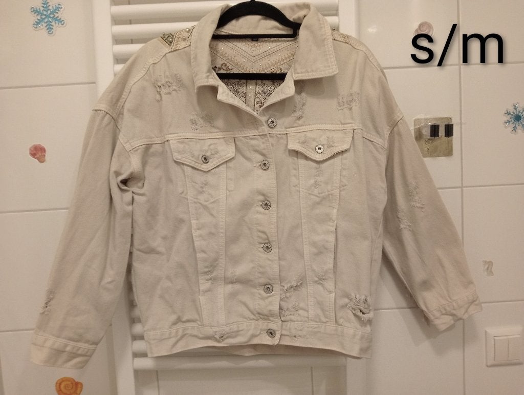 Leuk beige jeans jasje, Beige, Ophalen of Verzenden, Jasje, Maat 36 (S)