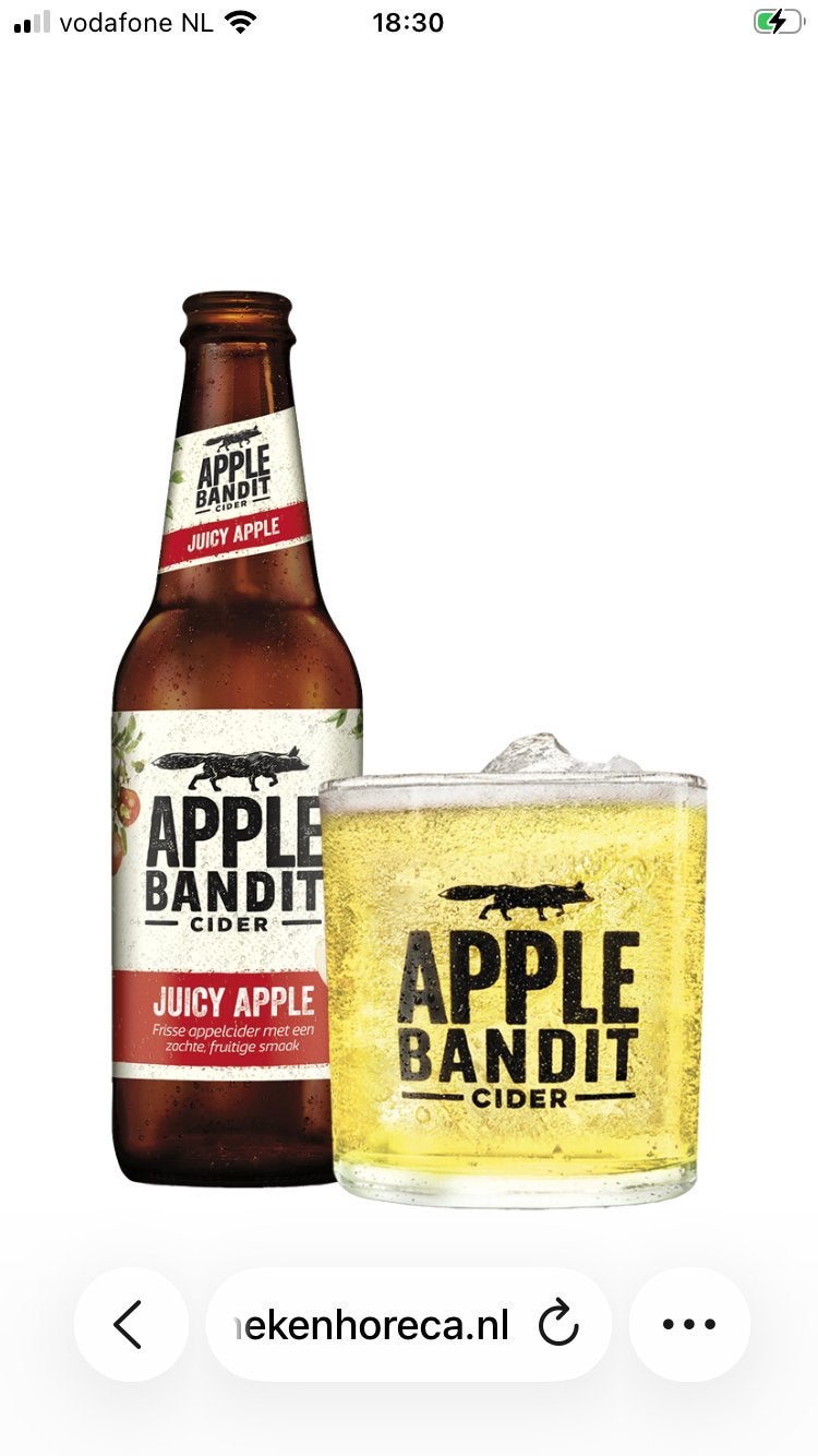 6 Apple Bandit glazen 5,00, Ophalen, Glas of Glazen, Overige merken