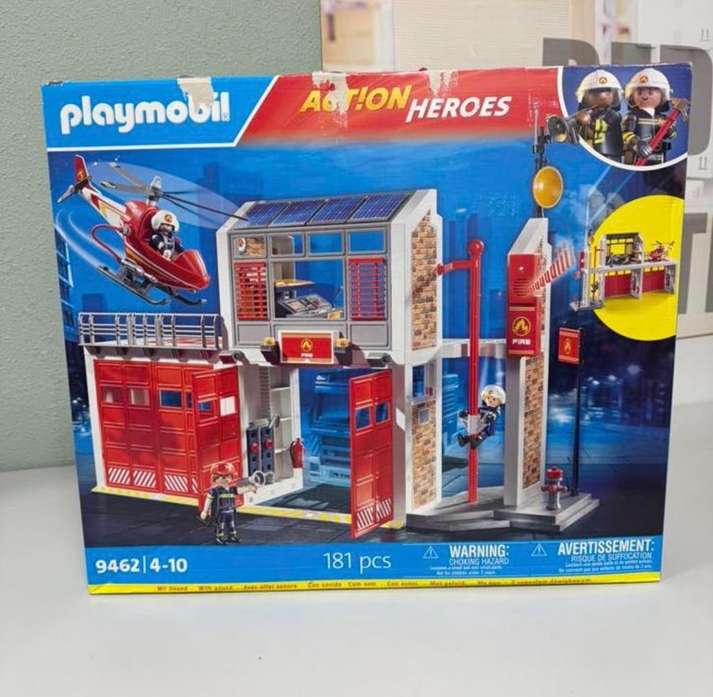 PLAYMOBIL City Action Grote brandweerkazerne helicopter 9462, Kinderen en Baby's, Speelgoed | Playmobil, Ophalen of Verzenden