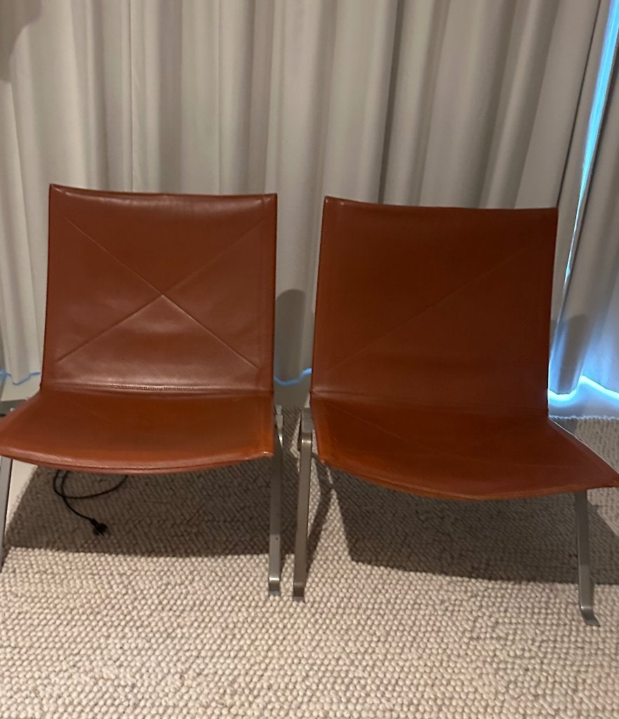 2 Originele Fritz Hansen PK22  – Poul Kjærholm, Ophalen, Minder dan 50 cm, Gebruikt, 75 tot 100 cm