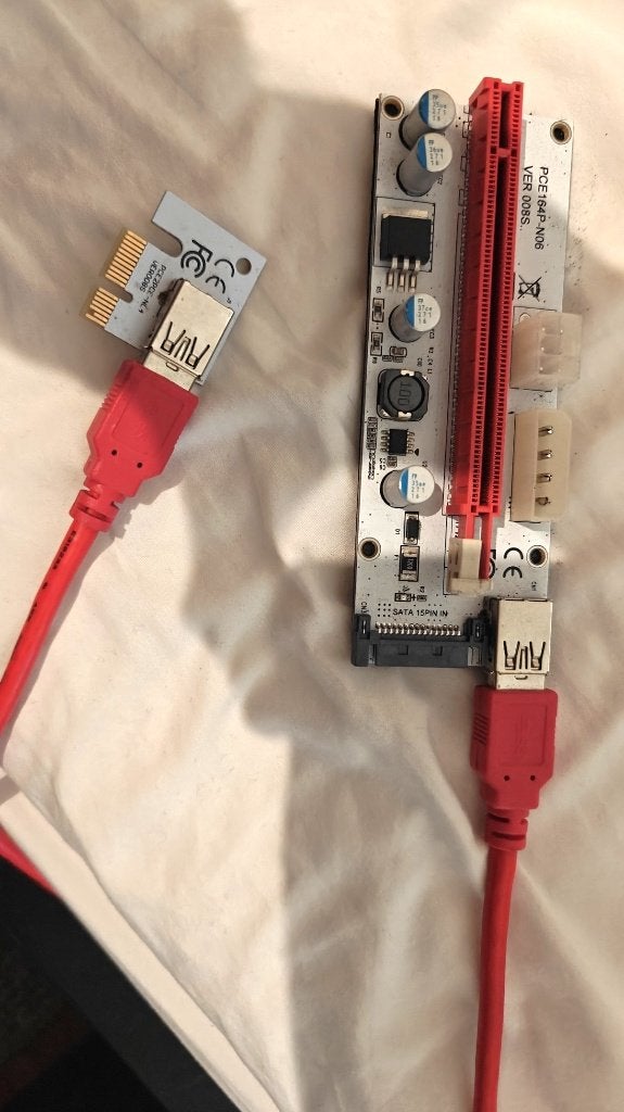 PCI-E X16 X1 risers VER 008s, Computers en Software, Videokaarten, PCI-Express 3, Gebruikt, AMD, Overige soorten