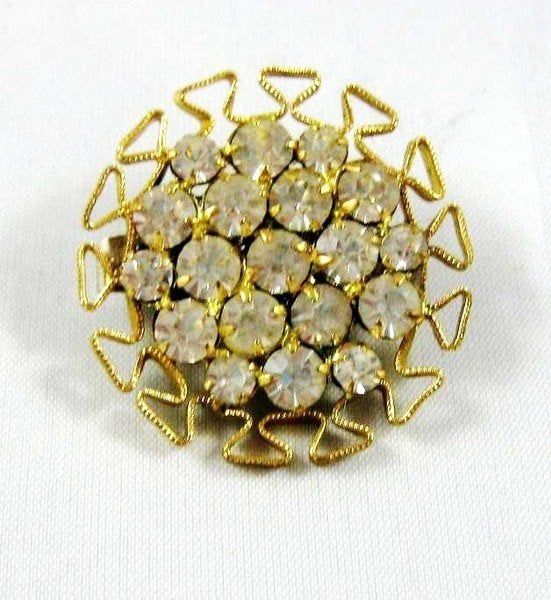 Unieke Jablonec Bohemia broche vintage filigrain Strass 2495, Sieraden, Tassen en Uiterlijk, Broches, Ophalen, Zo goed als nieuw