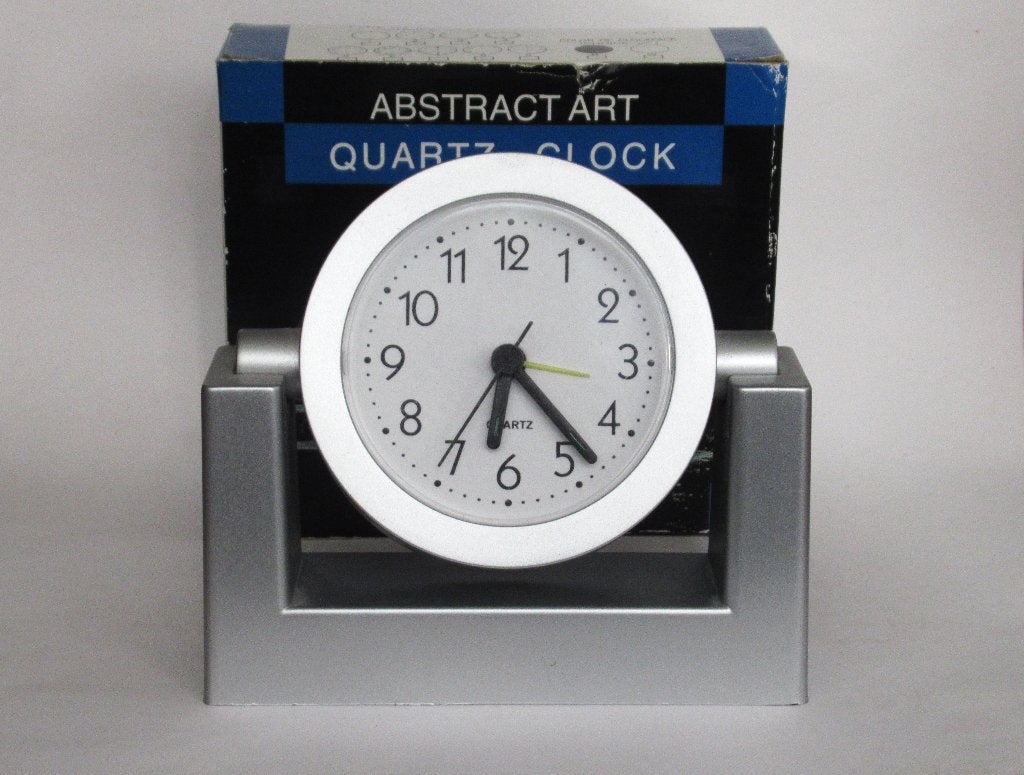 Abstract table quartz bureauklok alarm in verpakking doos., Ophalen of Verzenden, Nieuw