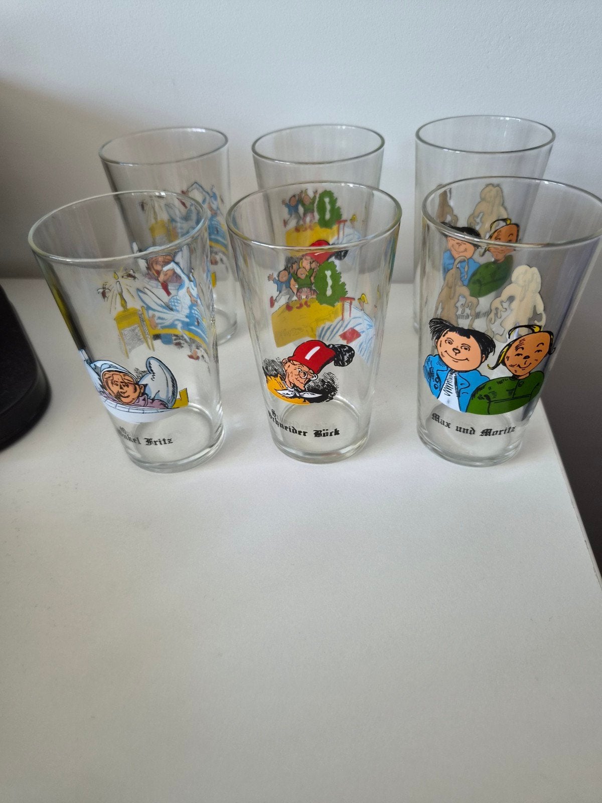 Set van 6 Max en Moritz glazen - Vintage, Antiek en Kunst, Ophalen of Verzenden