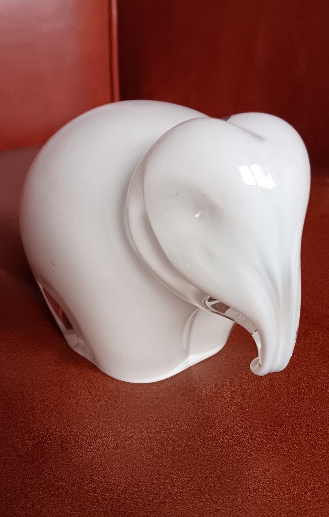 Witte glazen olifant, Verzamelen, Beelden en Beeldjes, Ophalen of Verzenden, Gebruikt, Dier