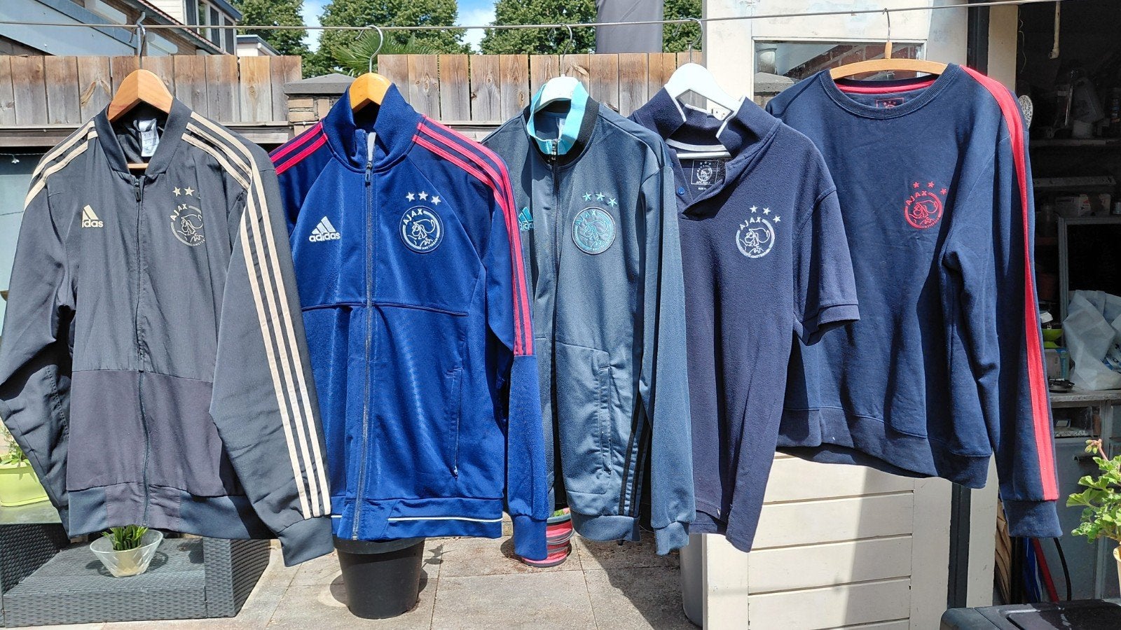 3 trainings jacks jas jack Ajax origineel M,  trui xl polo L, Ophalen, Zo goed als nieuw, Maat 56/58 (XL)
