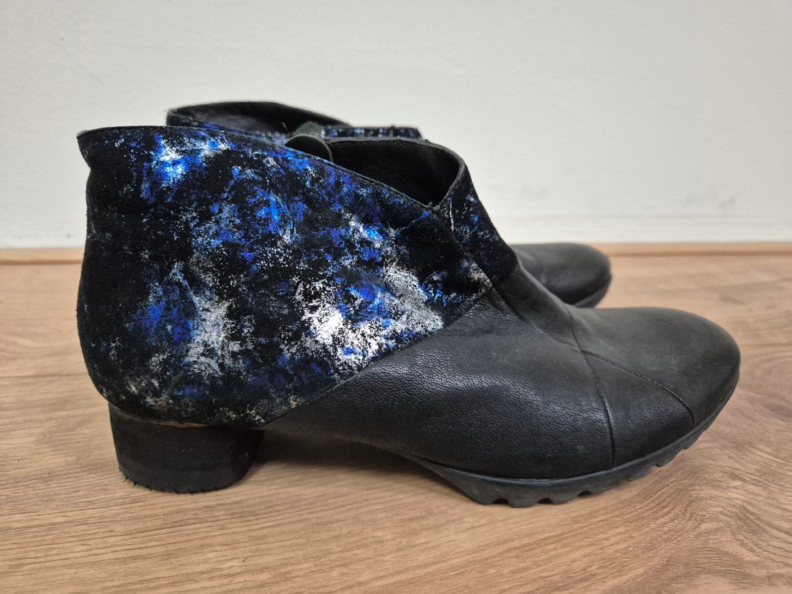 Think! leren  Enkellaarzen Maat 40 Zwart/Blauw, Ophalen of Verzenden, Zwart