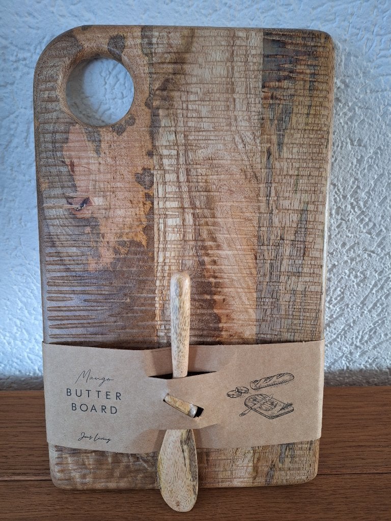 Mango boterbord NIEUW, Ophalen, Hout, Snij-/serveerplank, Nieuw