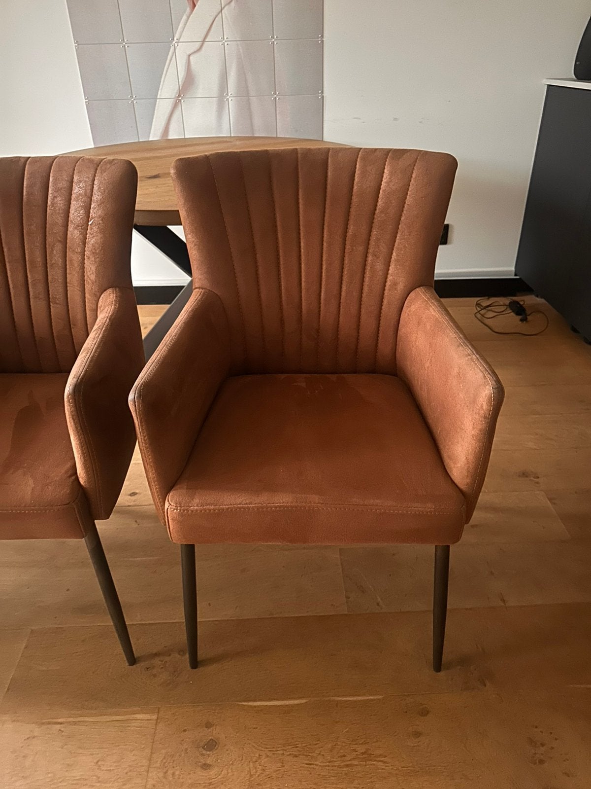 Eettafelstoelen, Huis en Inrichting, Ophalen, Bruin, Zo goed als nieuw, Vier