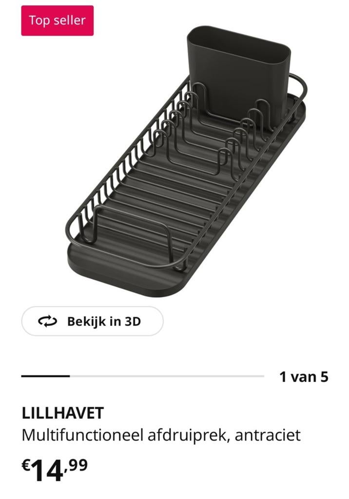 Ikea Lillhavet afdruiprek, Zwart, Nieuw, Minder dan 100 cm, 25 tot 50 cm