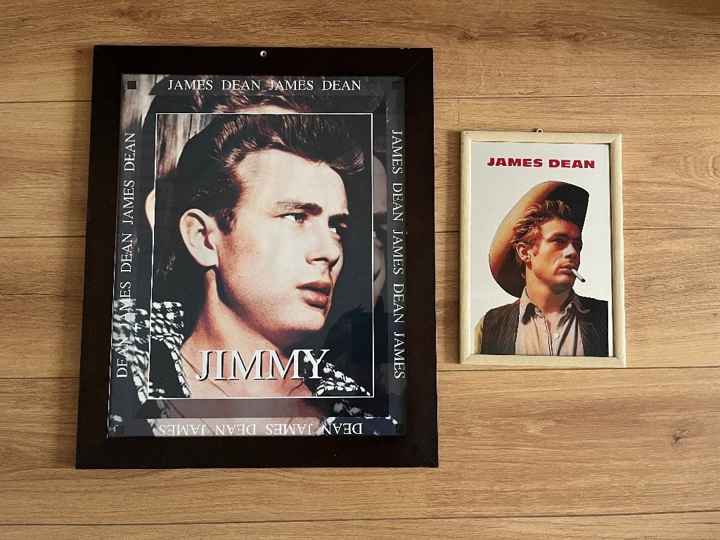 poster schilderij print spiegel james dean 2 stuks € 4,00, Ophalen, Gebruikt, A1 t/m A3, Film en Tv