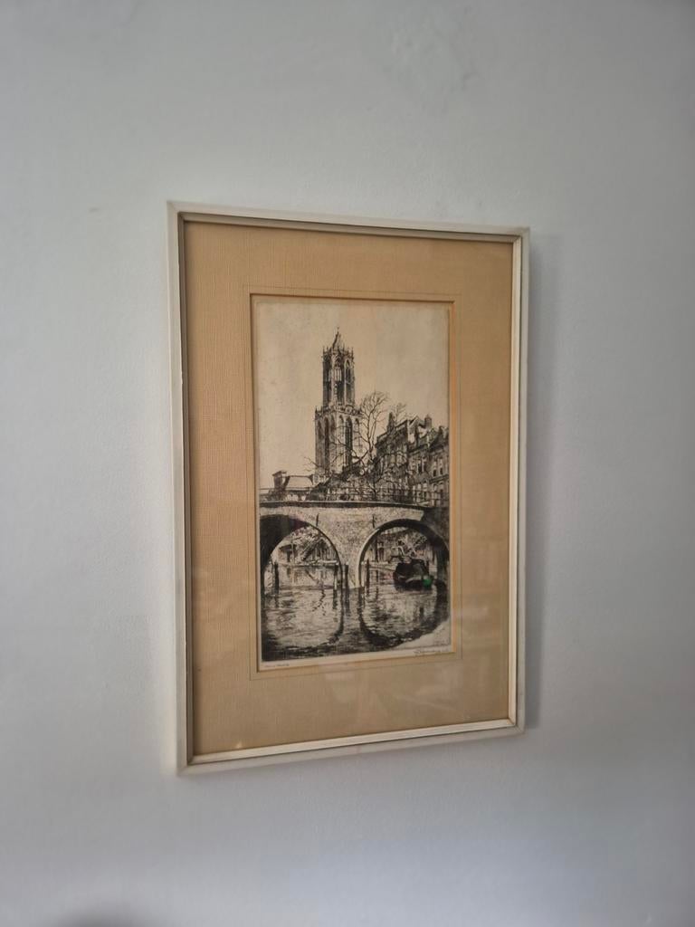 Hendrikus Roodenburg - de Dom Utrecht - Mooie originele ets, Ophalen